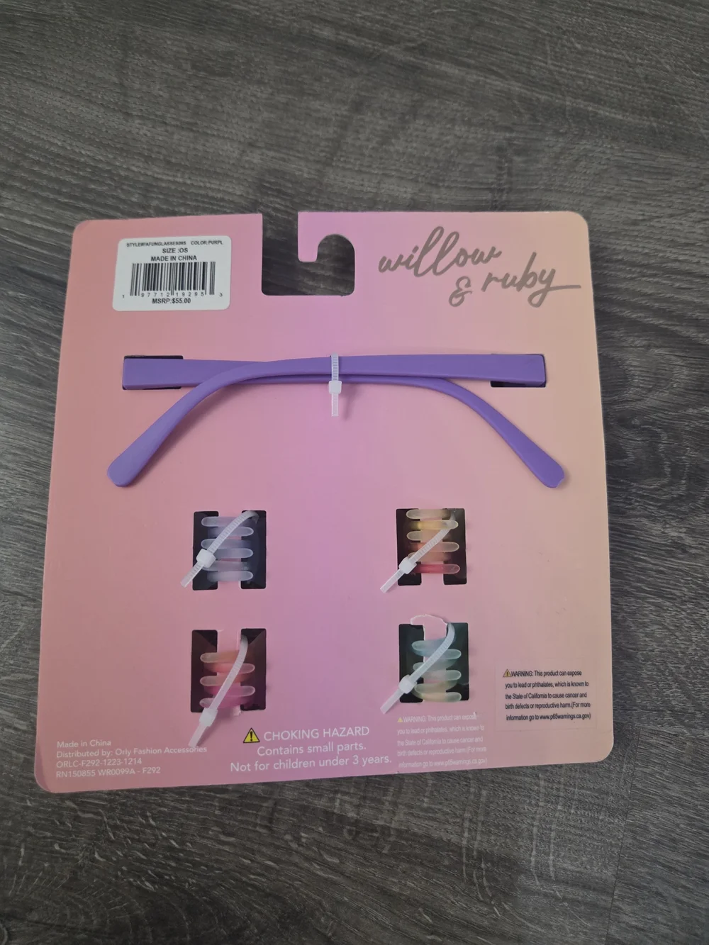 Girls Purple Sunglasses with Butterfly Claw Clips NEW